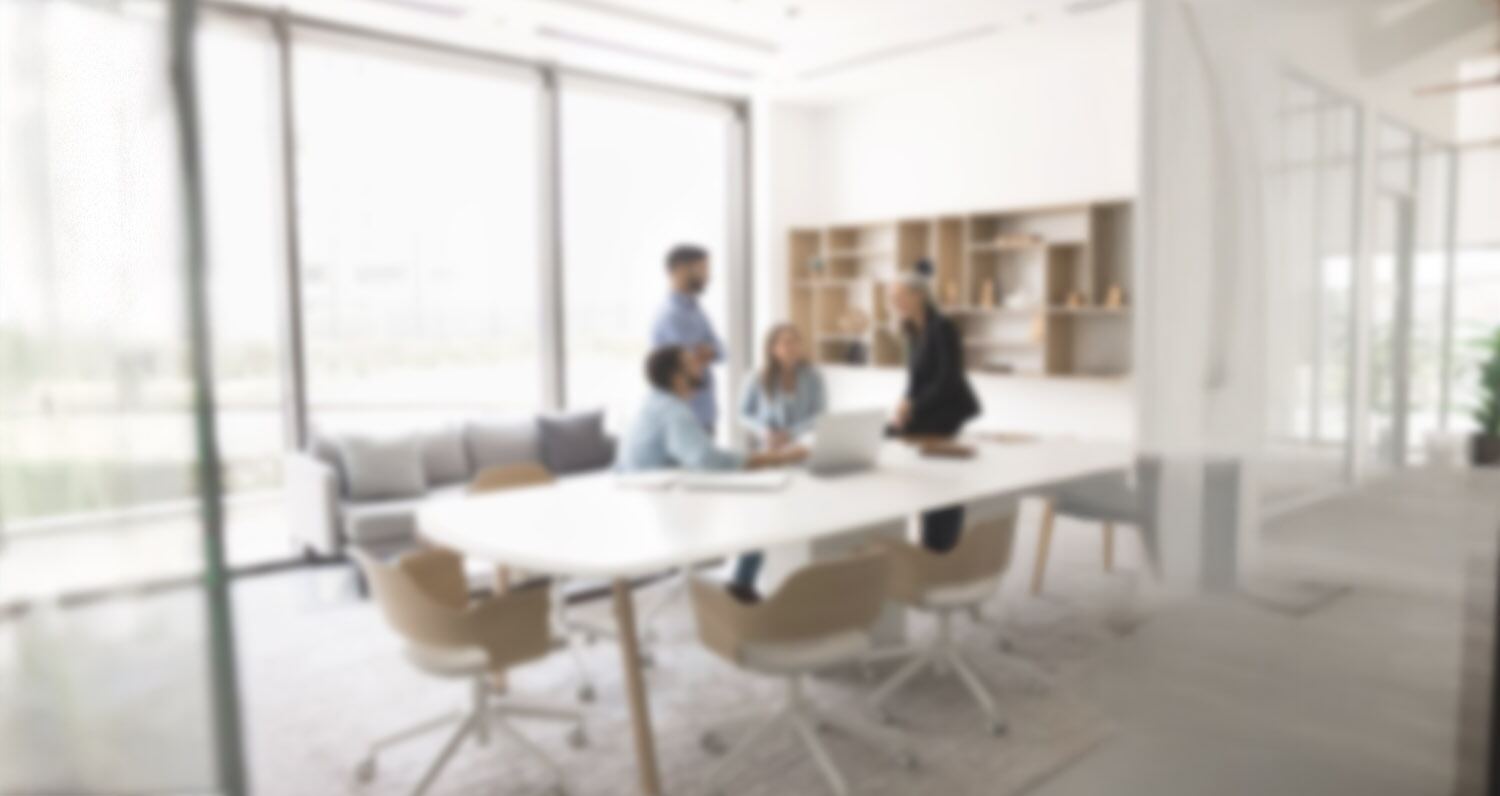 A team meeting in a bright modern office